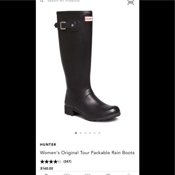 Hunter original tour packable rain boots tall size 8 - Picture 9 of 10